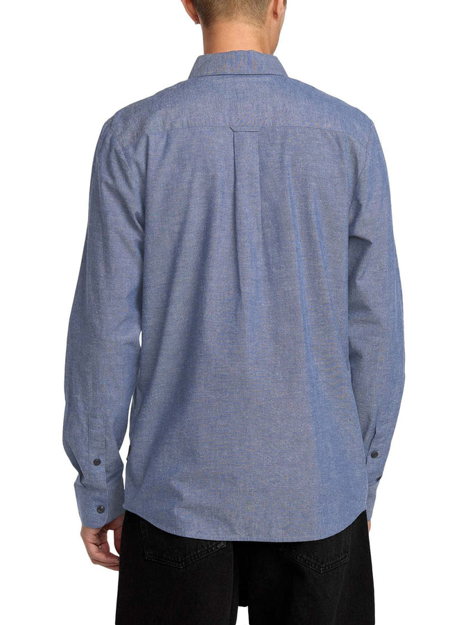 Volcom Date Knight Long Sleeve Buttondown Shirt Fall 2025 | BLUE WASH (BWS)