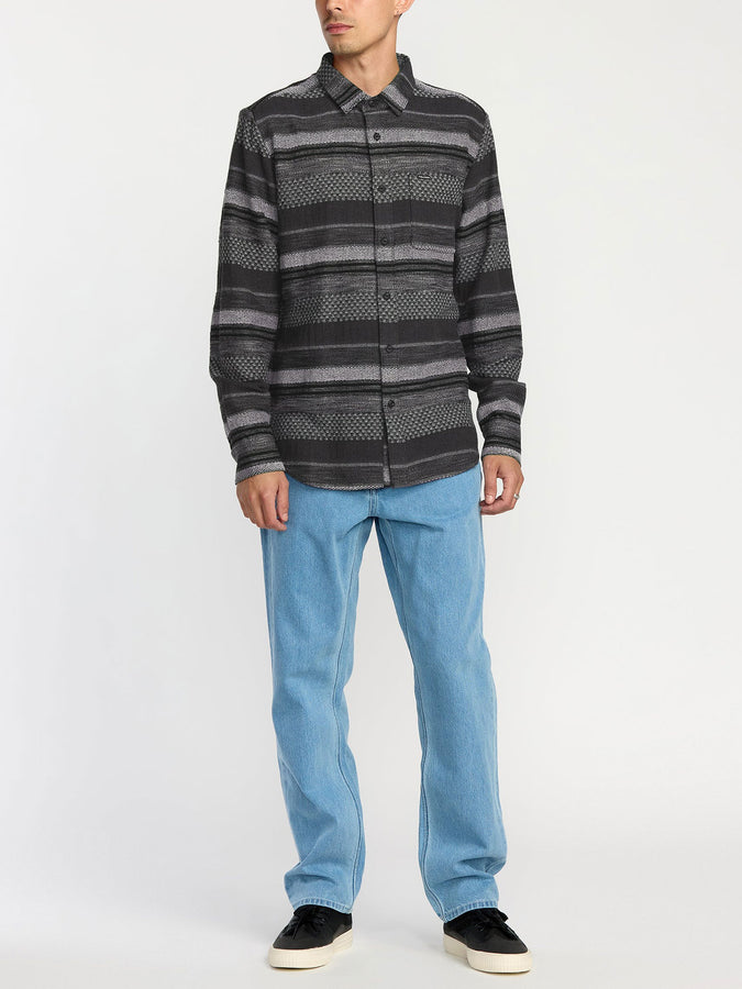 Volcom Confuzzled Long Sleeve Buttondown Shirt Fall 2025 | BLACK (BLK)