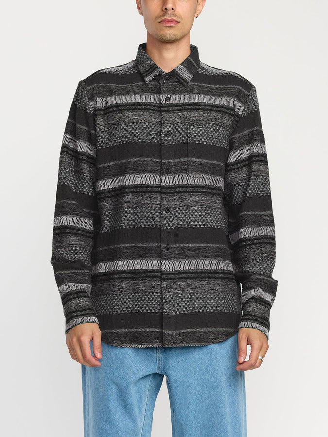 Volcom Confuzzled Long Sleeve Buttondown Shirt Fall 2025 | BLACK (BLK)