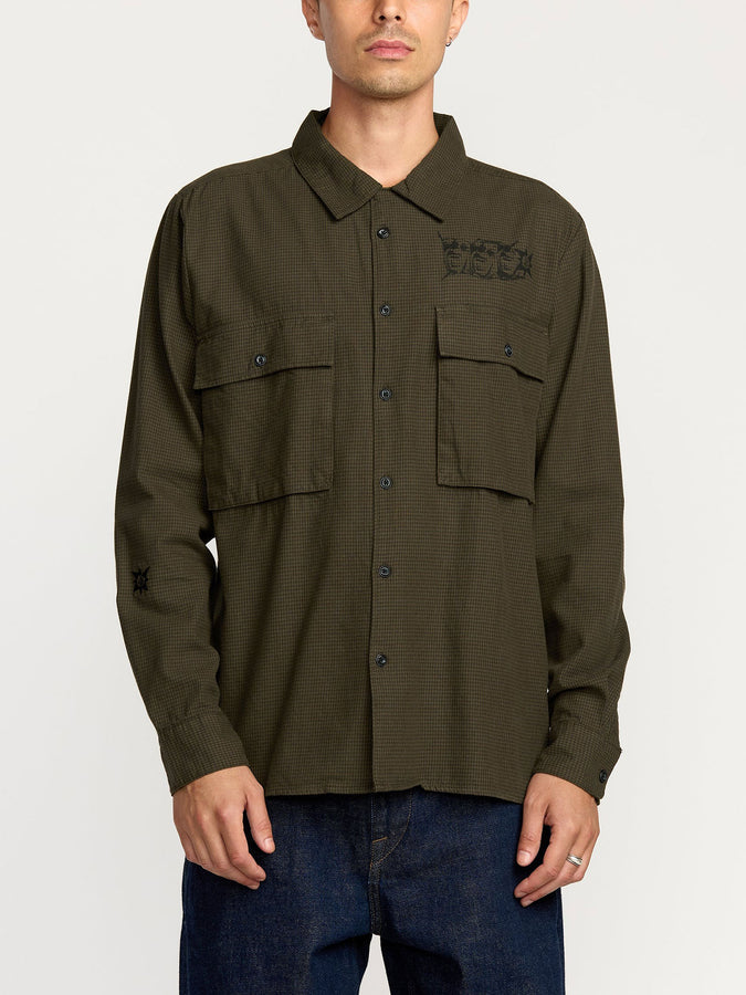 Volcom Povj Long Sleeve Buttondown Shirt Fall 2025 | WREN (WRE)