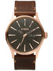 Nixon Sentry Leather Rose Gold/Gold/Gunmetal Watch 2025