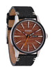 Nixon Sentry Leather Red Oaks Silver/Rosewood/Black Watch