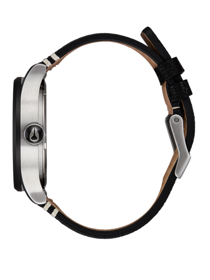 Nixon Sentry Leather Red Oaks Silver/Rosewood/Black Watch | SILVER/ROSEWOOD/BLACK (5342)