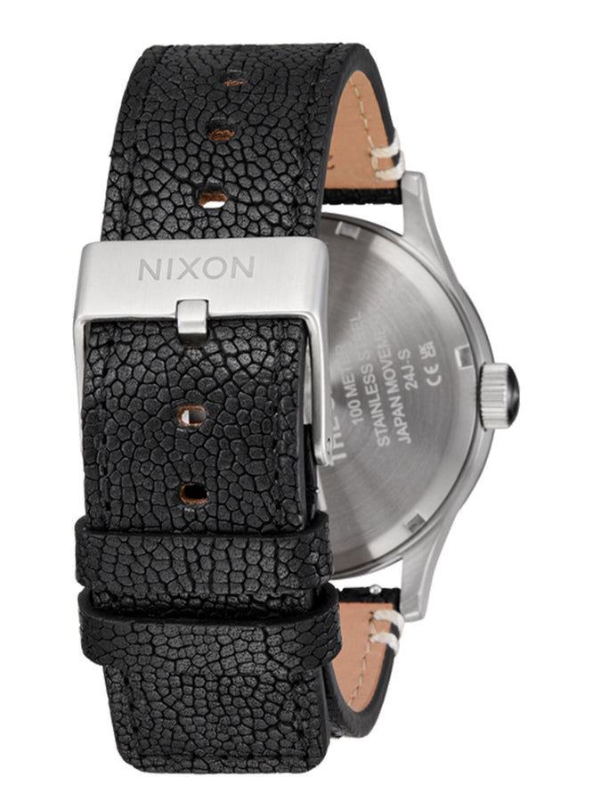 Nixon Sentry Leather Red Oaks Silver/Rosewood/Black Watch | SILVER/ROSEWOOD/BLACK (5342)