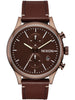 Nixon Station Chrono Leather Chocolate/Cappuccino Watch 2025