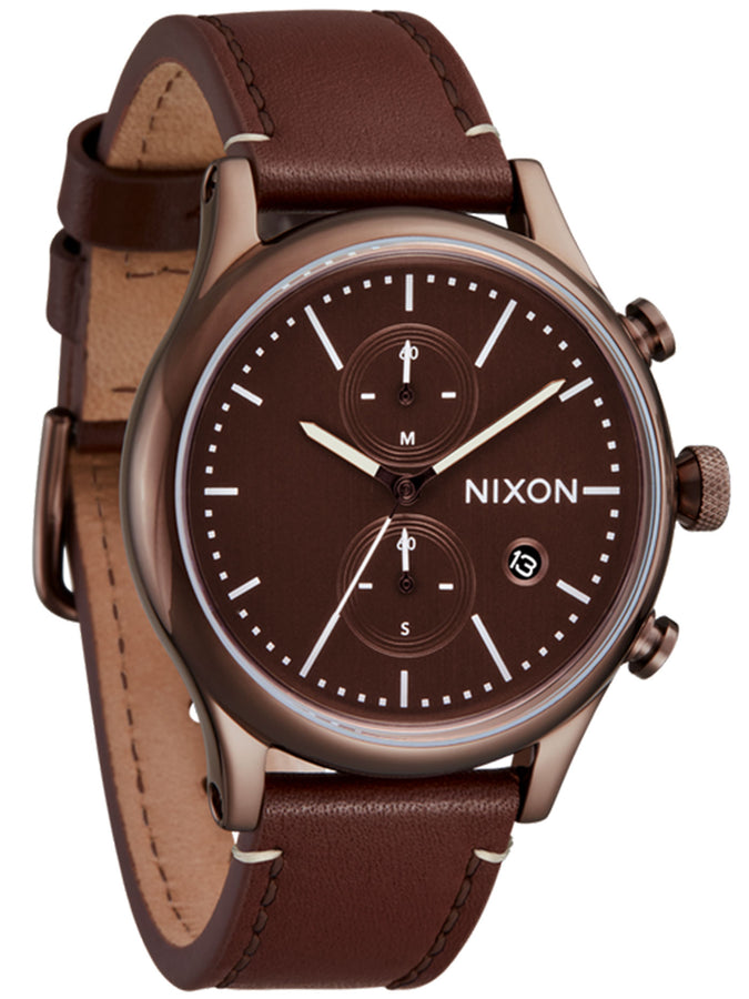 Nixon Station Chrono Leather Chocolate/Cappuccino Watch 2025 | CHOCO/CAPPUCCINO/BROWN (5242)