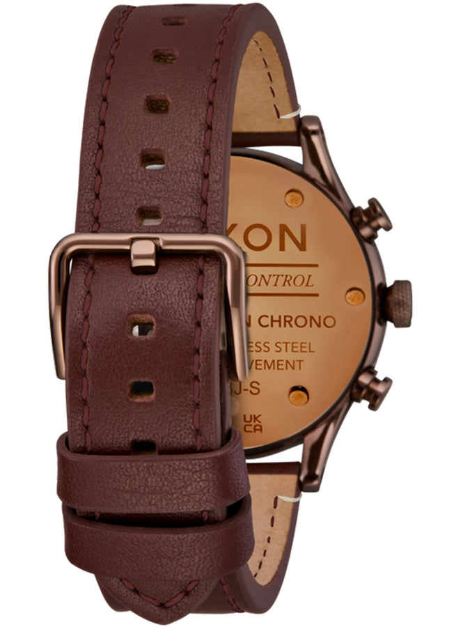 Nixon Station Chrono Leather Chocolate/Cappuccino Watch 2025 | CHOCO/CAPPUCCINO/BROWN (5242)
