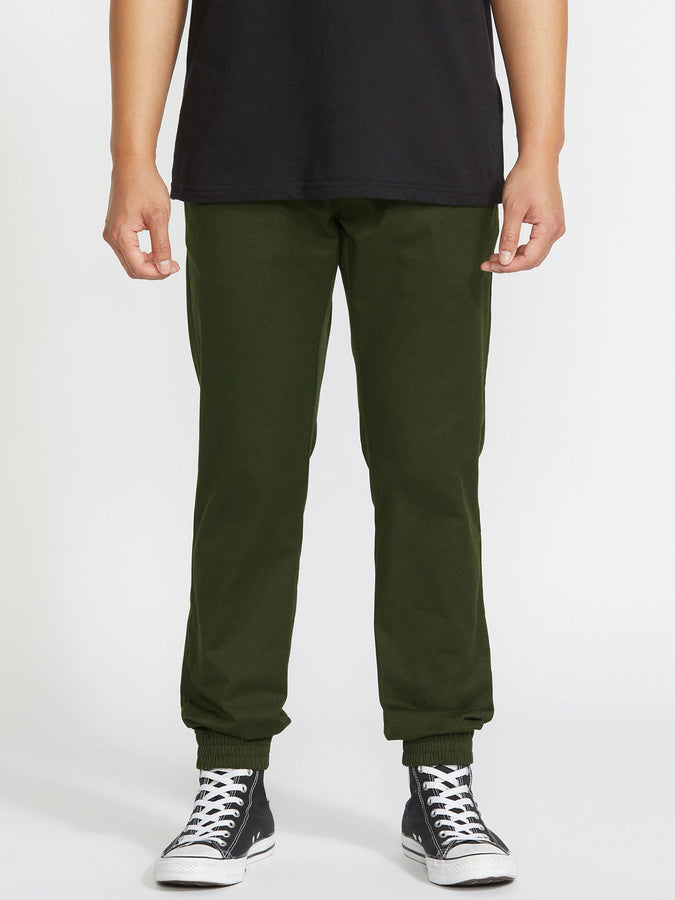 Volcom Frickin Slim Jogger Pants Fall 2025 | DARK GREEN (DKG)