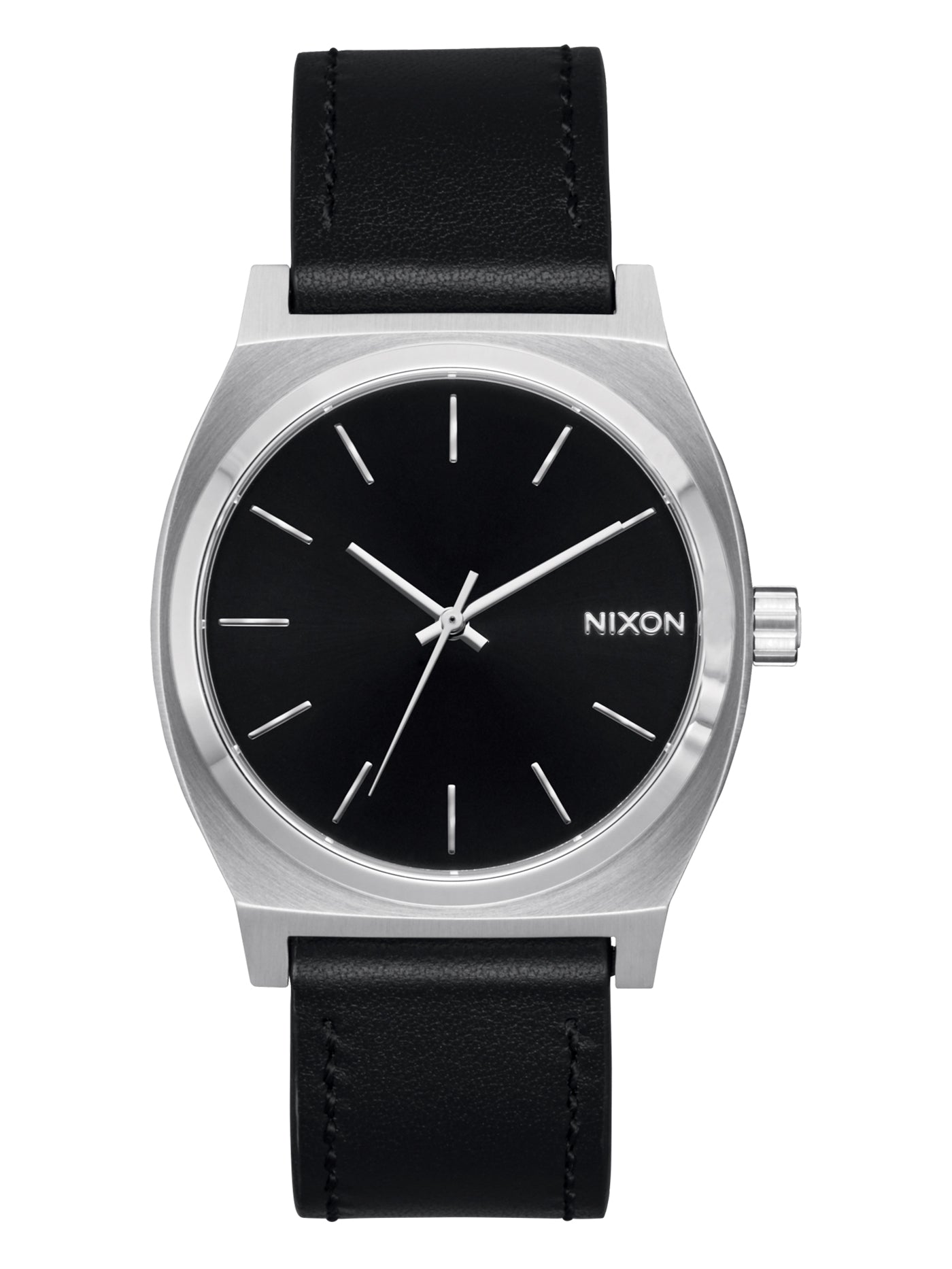 Nixon Time Teller Leather Silver/Black Watch