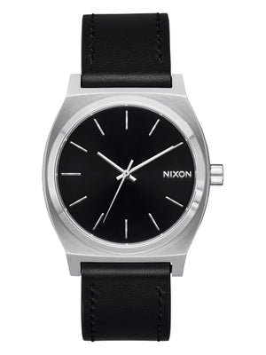 Nixon Time Teller Leather Silver/Black Watch