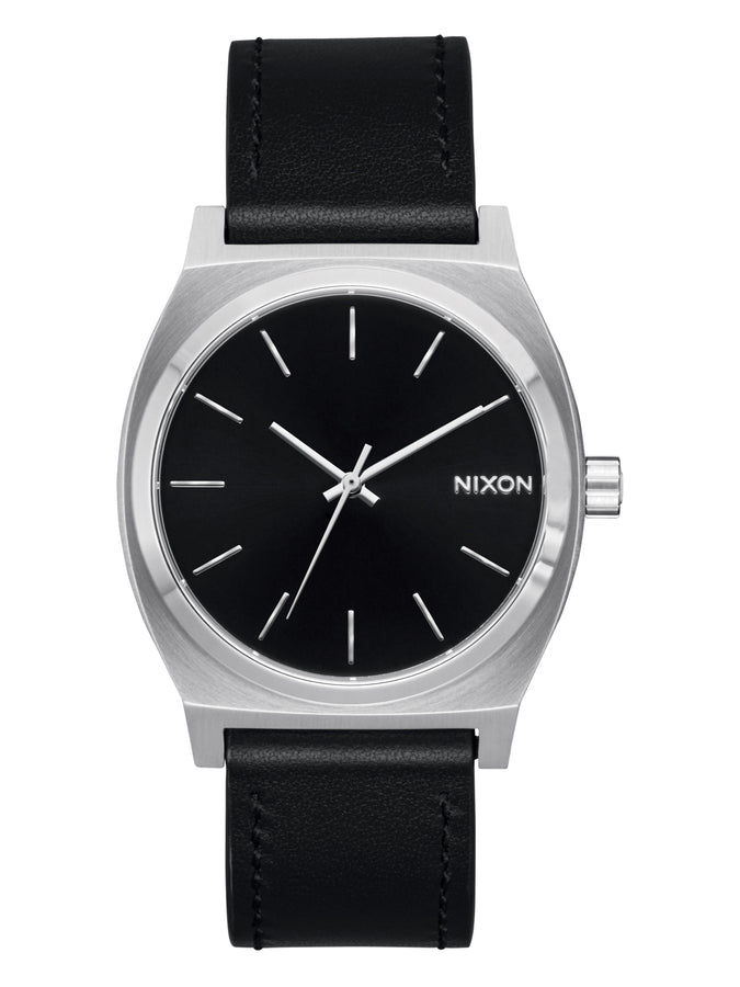 Nixon Time Teller Leather Silver/Black Watch | SILVER/BLACK (625)