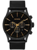 Nixon Sentry Chrono Leather Matte Black/Gold/Black Watch 2025