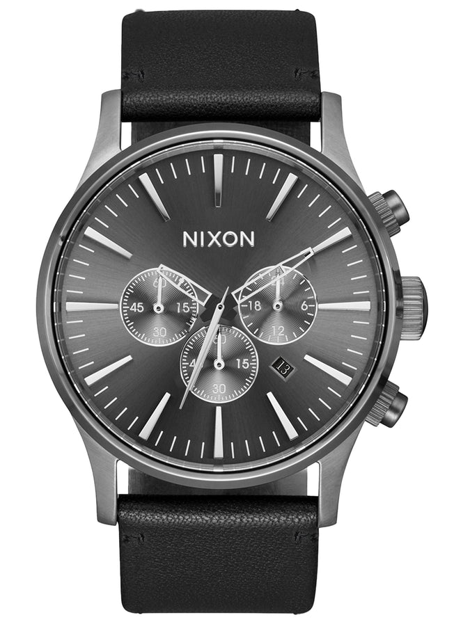 Nixon Sentry Chrono Leather All Gunmetal/Black Watch 2024 | ALL GUNMETAL/BLACK (680)