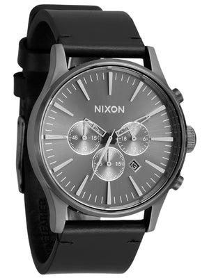Nixon Sentry Chrono Leather All Gunmetal/Black Watch 2024