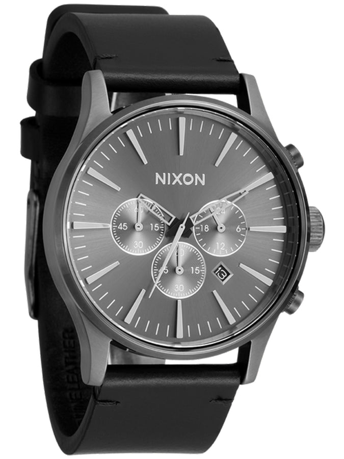Nixon Sentry Chrono Leather All Gunmetal/Black Watch 2025 | ALL GUNMETAL/BLACK (680)