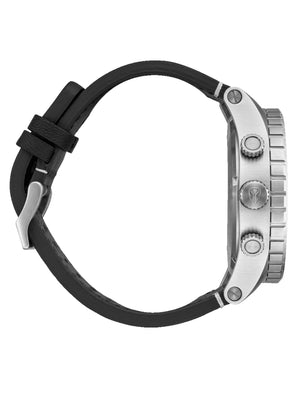 Nixon 51-30 Chrono Leather Silver/Black/Cranberry Watch