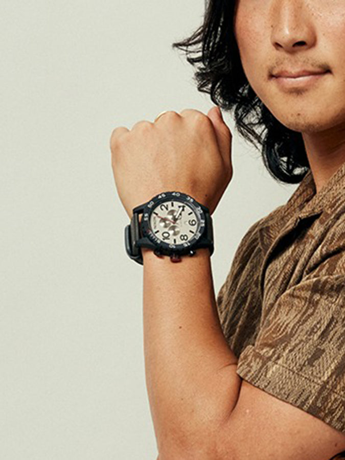 Nixon 51-30 Chrono Leather Black/Pumice/Charcoal | EMPIRE