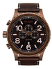Nixon 51-30 Chrono Leather Chocolate/Dark Roast/Brown Watch