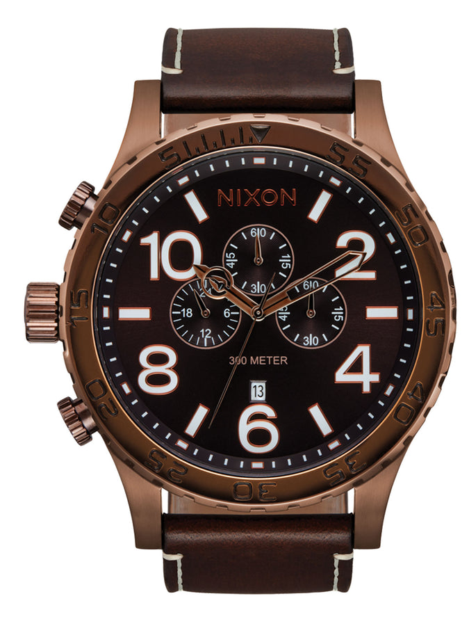 Nixon 51-30 Chrono Leather Chocolate/Dark Roast/Brown Watch | CHOCOLATE/DARK RST/BRWN (5240)