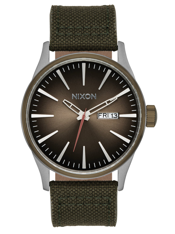 Nixon Sentry Nylon Silver/Light Brown/Asphalt Watch | SLVR/LT BRWN/ASPHT (5208)