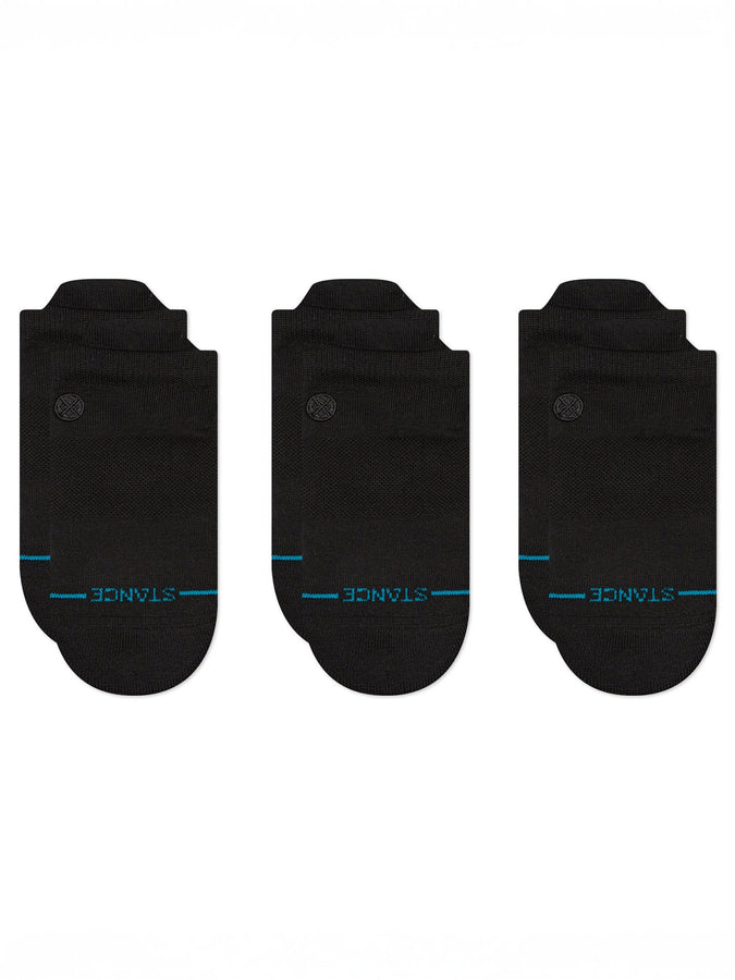 Stance Icon Low Tab 3 Pack Black/Black Socks | BLACK/BLACK (BK2)