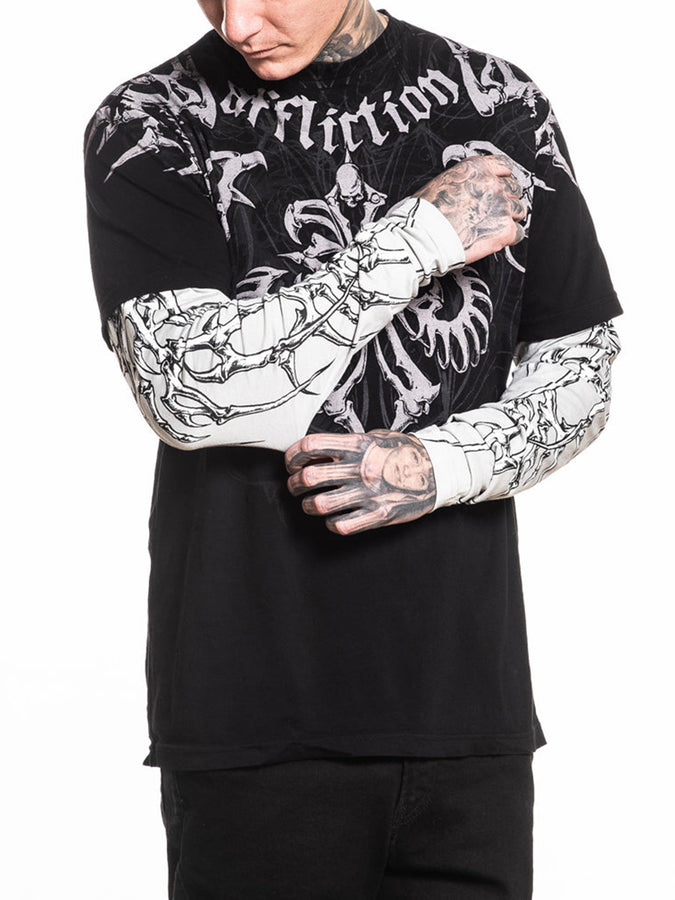 Affliction Skeleton 2Fer Long Sleeves T-Shirt Fall 2026 | BLACK LAVA WASH/SILVER GREY LV