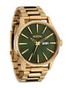 Nixon Sentrty SS Gold/Green Sunray Watch