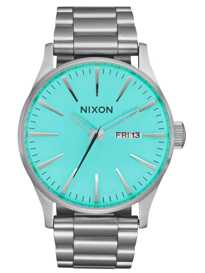 Nixon Sentry Stainless Steel Silver/Turquoise Watch | SILVER/TURQUOISE (2084)