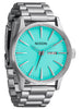 Nixon Sentry Stainless Steel Silver/Turquoise Watch