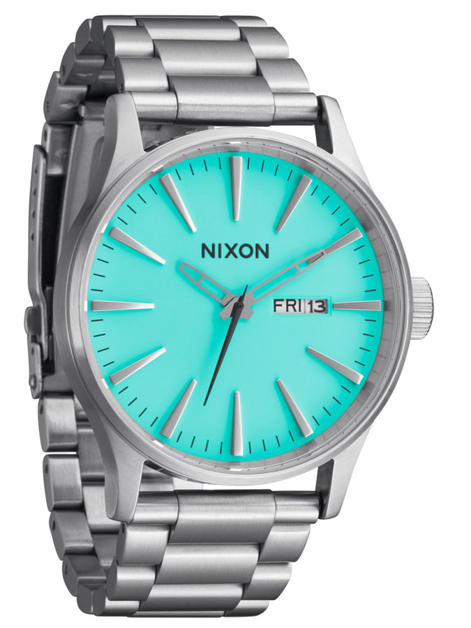 Nixon Sentry Stainless Steel Silver/Turquoise Watch | SILVER/TURQUOISE (2084)