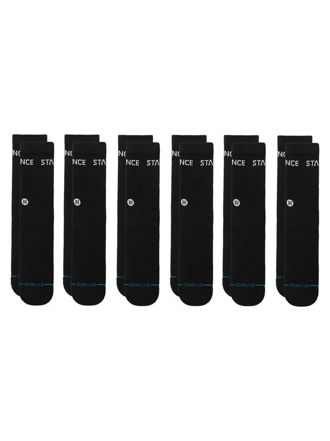 Stance Origin Crew 6 Pack Black Socks (Youth 7-14) | BLACK (BLK)