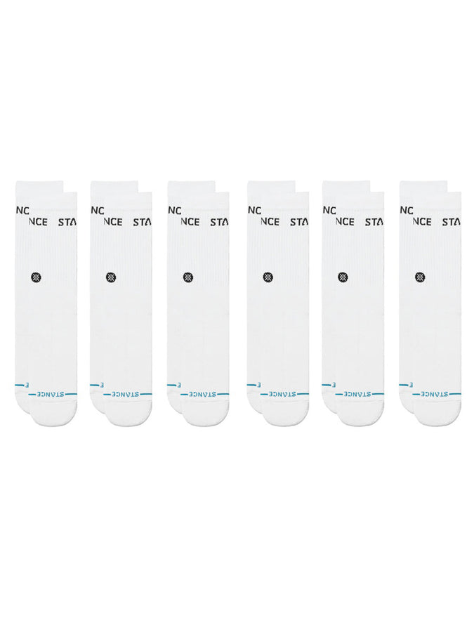 Stance Origin Crew 6 Pack White Socks (Youth 7-14) | WHITE (WHT)