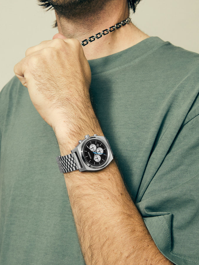 Nixon Time Teller Chrome/Black/Chrome Sunray Watch | CHROME/BLK/CHRM SUNRAY (5266)