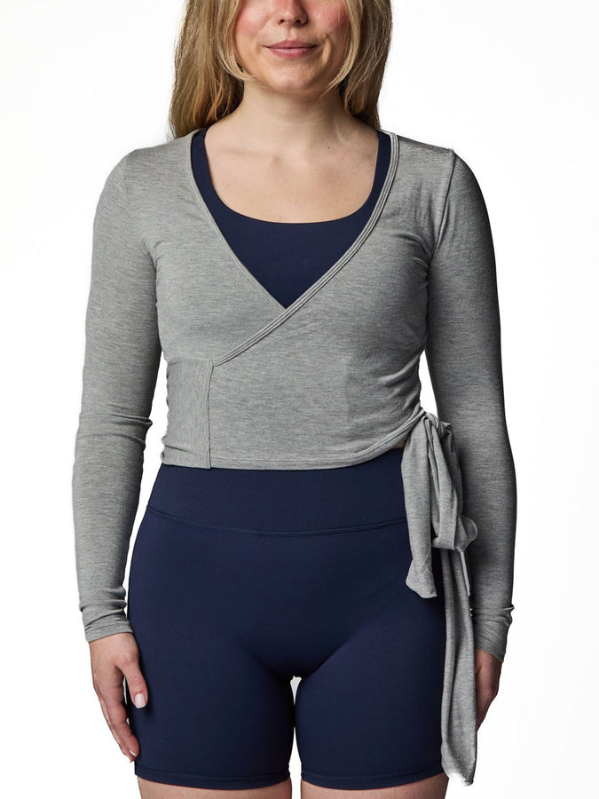 Nana The Brand Ashanti Wrap Long Sleeve T-Shirt Fall 2026 | GREY MIX