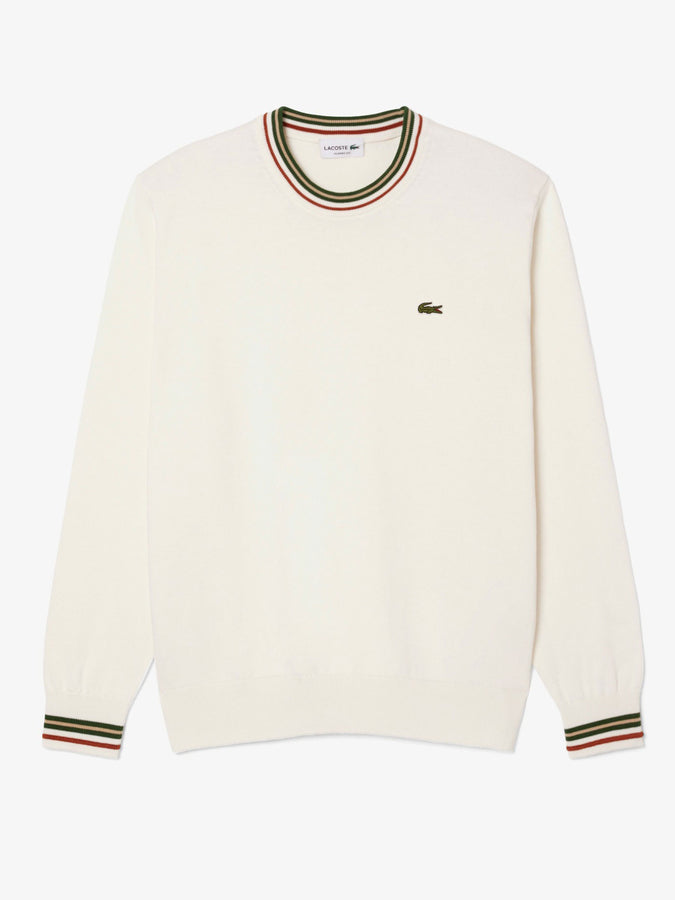 Lacoste Striped Cotton Jersey Sweater Fall 2026 | WHITE/GREEN (X0N)