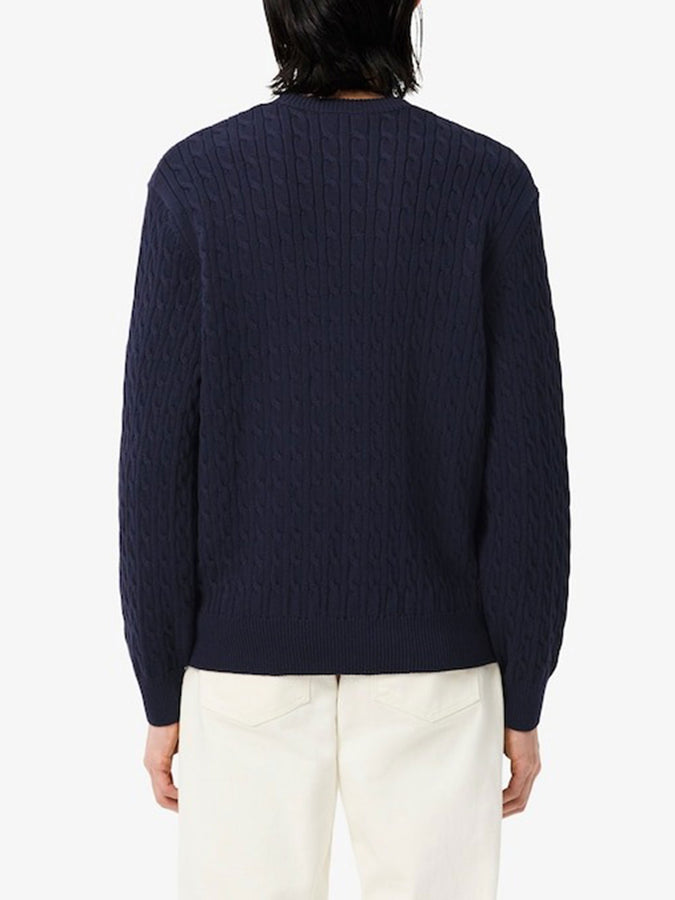 Lacoste Intarsia Cable Sweater Fall 2026 | NAVY/YELLOW (WT6)