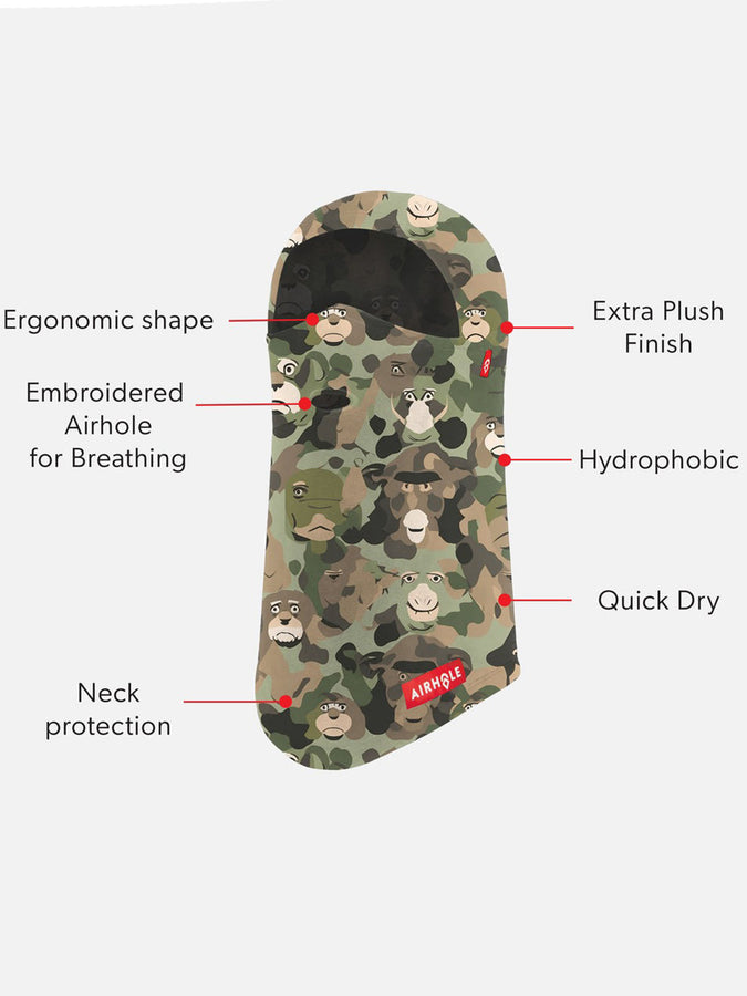 Airhole Hinge Milk Balaclava Winter 2025 | MONKEY CAMO  (MKCM)