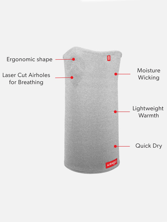 Airhole Airtube Ergo Laser Drytech Neck Warmer Winter 2025 | HEATHER GREY (HRGY)