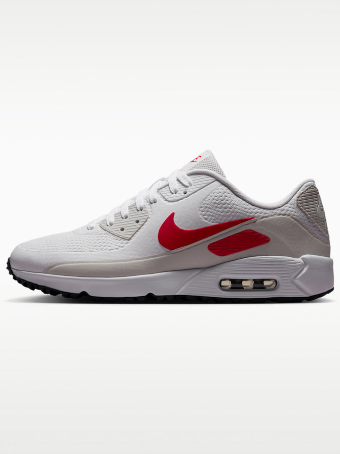 Nike Golf Air Max 90 White/Fire Red Shoes Fall 2026 | WHITE/RED/LT OREWOOD BRN (107)