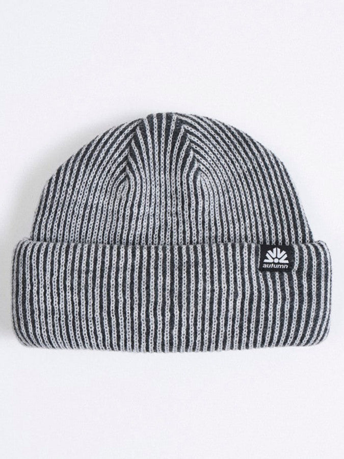 Autumn Cord Double Roll Beanie | CHARCOAL