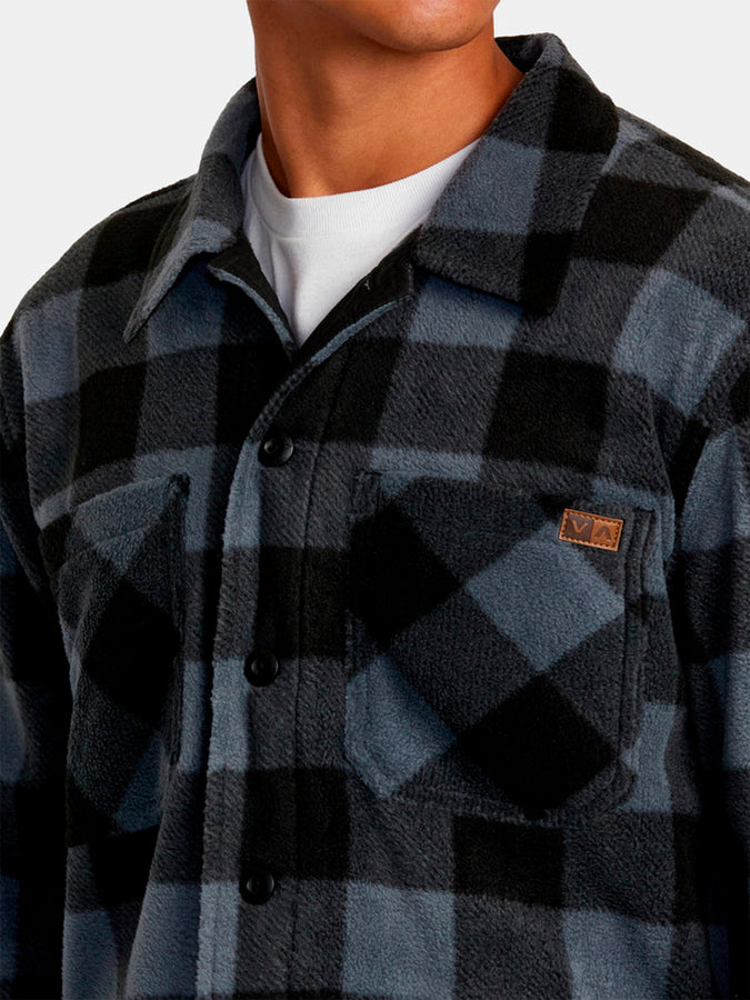 RVCA Yukon Hi Pile Fleece L/S Buttondown Shirt Holiday 2024 | GARAGE BLUE (KSD0)