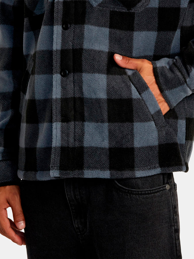 RVCA Yukon Hi Pile Fleece L/S Buttondown Shirt Holiday 2024 | GARAGE BLUE (KSD0)