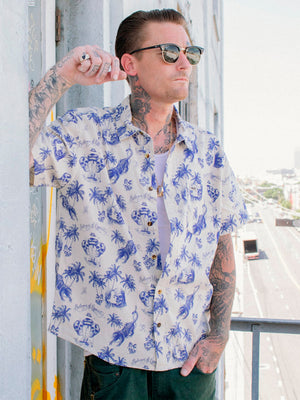 RVCA Chef Kiss Short Sleeve Buttondown Shirt Holiday 2024