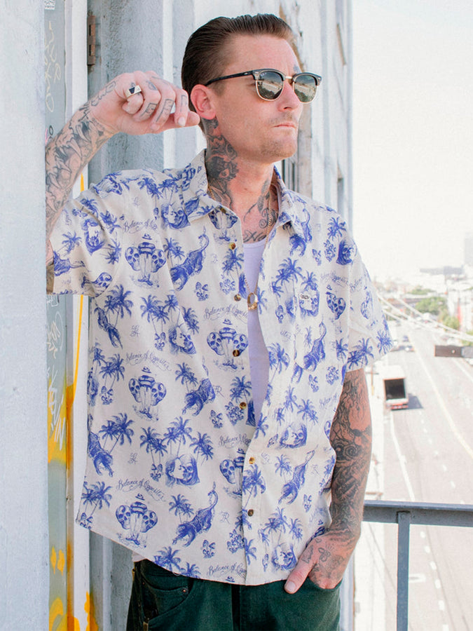 RVCA Chef Kiss Short Sleeve Buttondown Shirt Holiday 2024 | NATURAL (NAT)