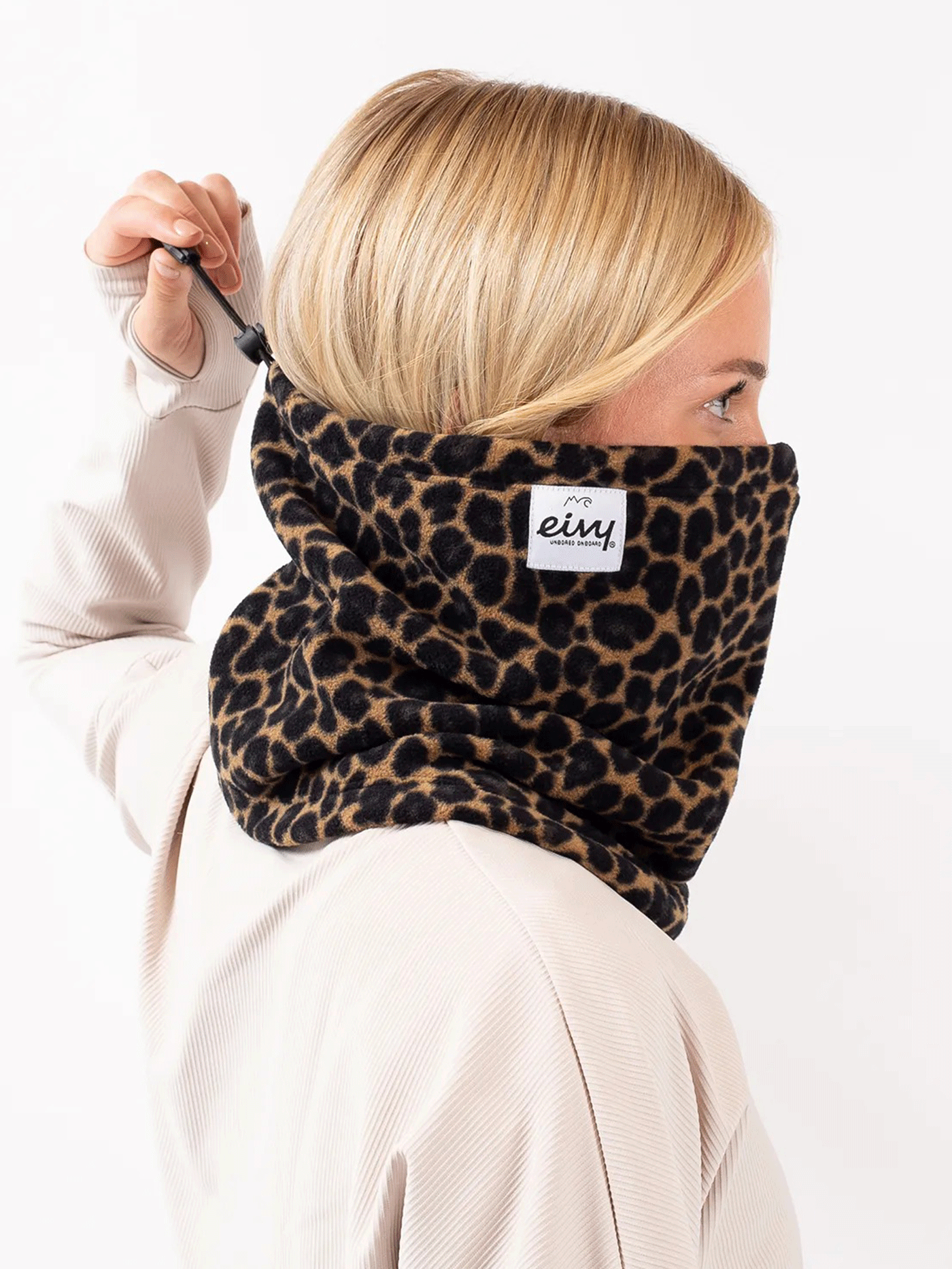 Eivy Adjustable Fleece Leopard Women Neck Warmer Winter 2024