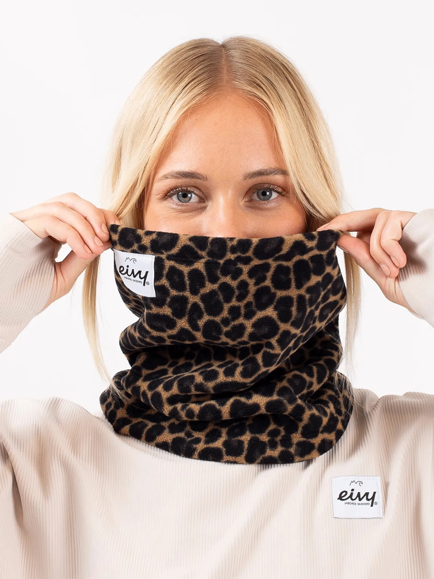 Eivy Adjustable Fleece Leopard Women Neck Warmer Winter 2024
