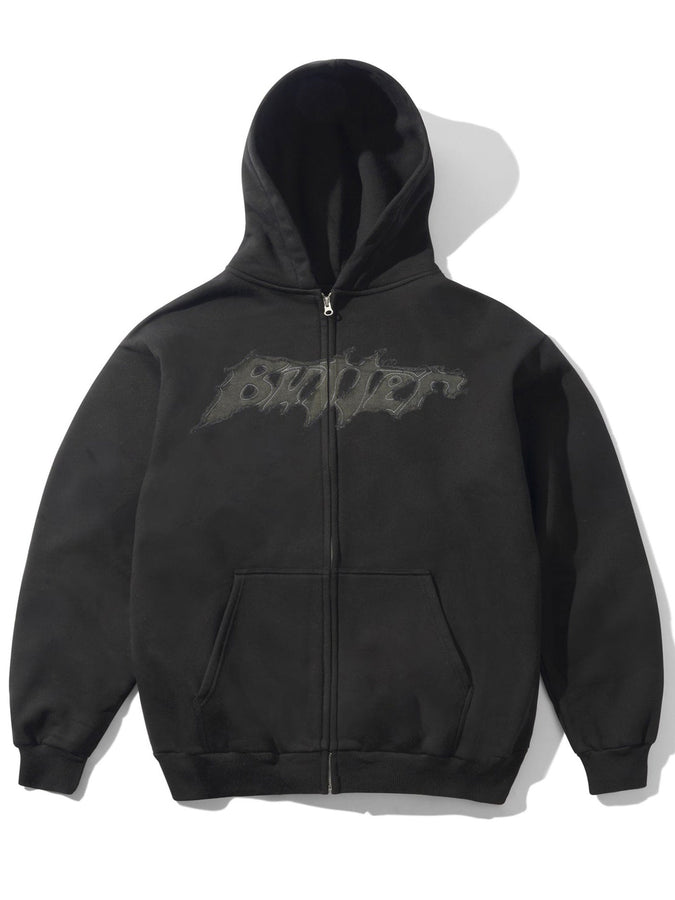 Butter Goods Amplify Washed Black Zip Hoodie Spring 2026 | WASHED BLACK