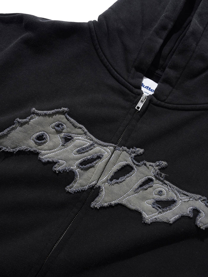 Butter Goods Amplify Washed Black Zip Hoodie Spring 2026 | WASHED BLACK