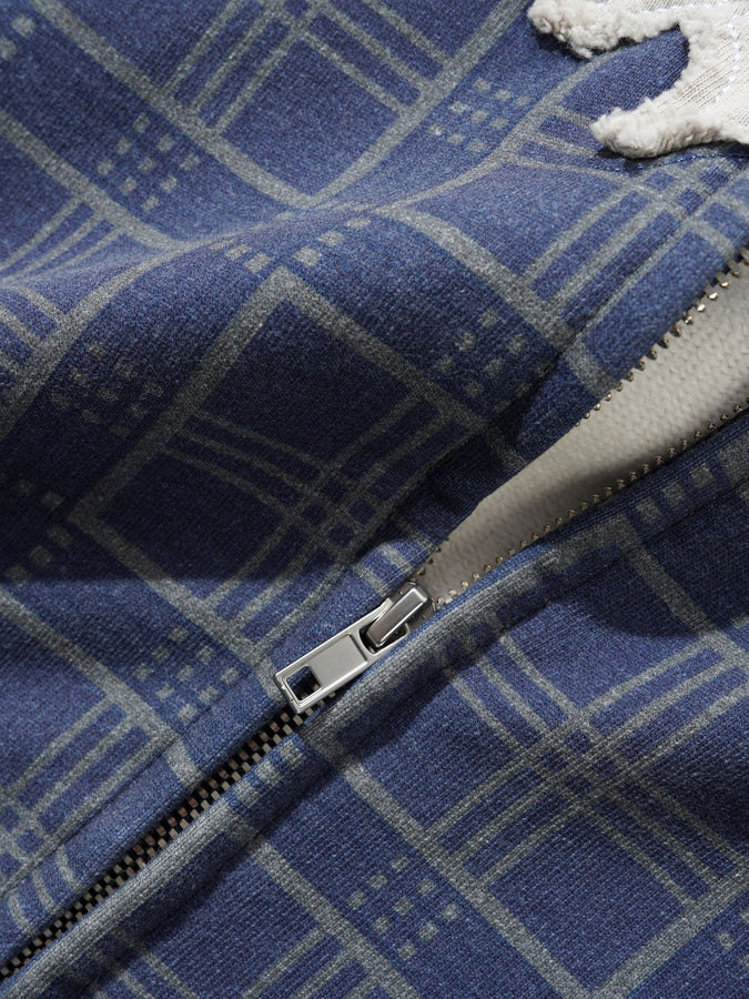 Butter Goods Amplify Washed Navy Plaid Zip Hoodie Spring 2026 | WASHED NAVY PLAID