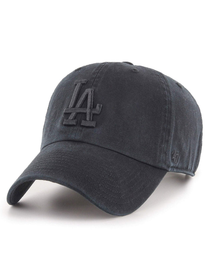 47 MLB Clean Up Black On Black Los Angeles Dodgers Hat | LOS ANGELES DODGERS (0721)